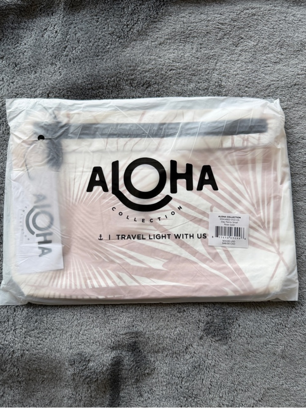Aloha Day Palms Small Pouch in Rose Gold NWT - Picture 3 of 6